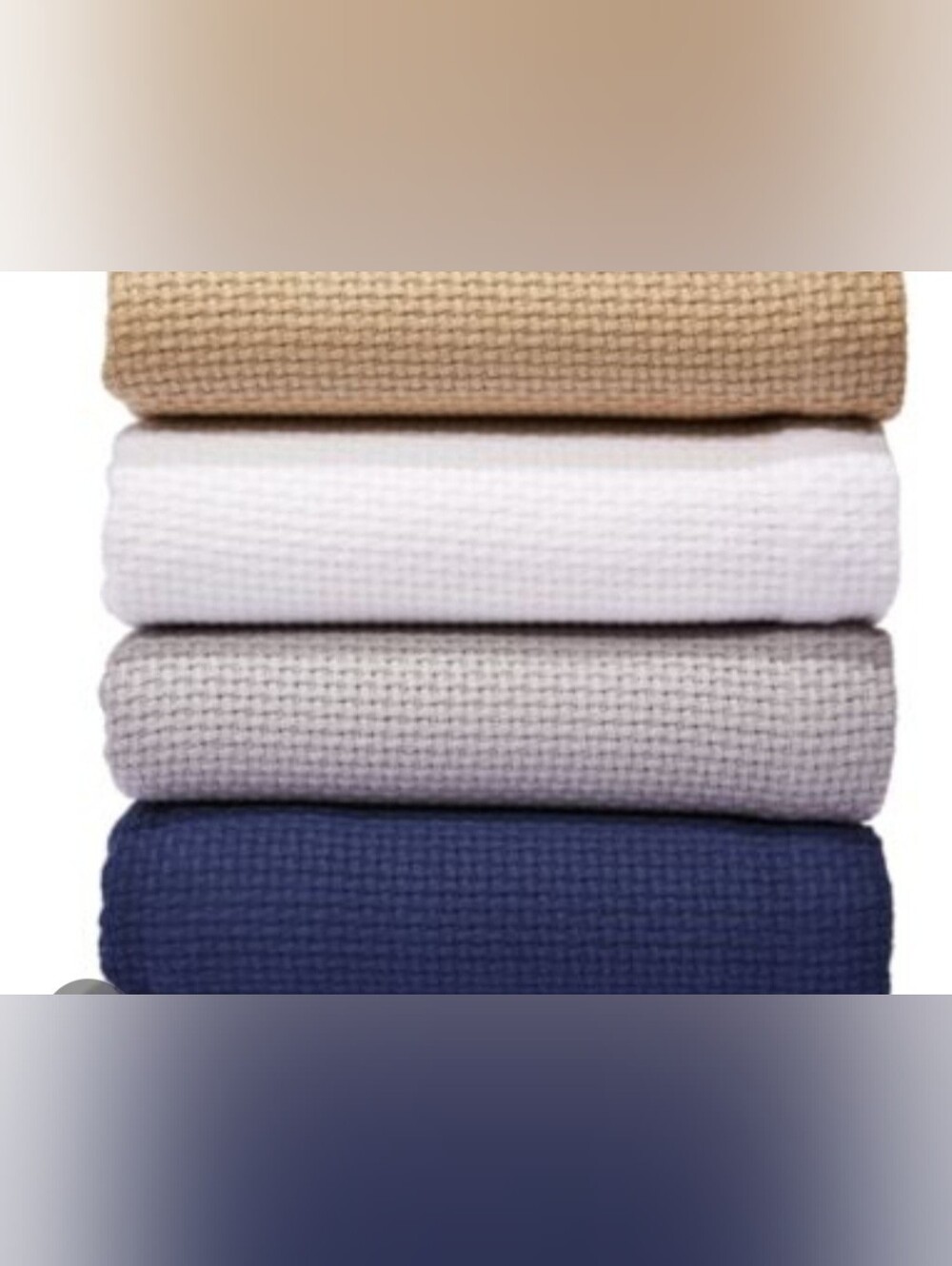 The Sky Basketweave Full/Queen Cotton Blanket in Mineral (Gray) NWT